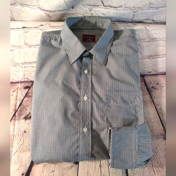 UNTUCKit Large Button down Checkered Gingham Green Blue White Button Down Shirt - Picture 1 of 16
